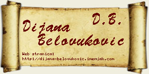 Dijana Belovuković vizit kartica